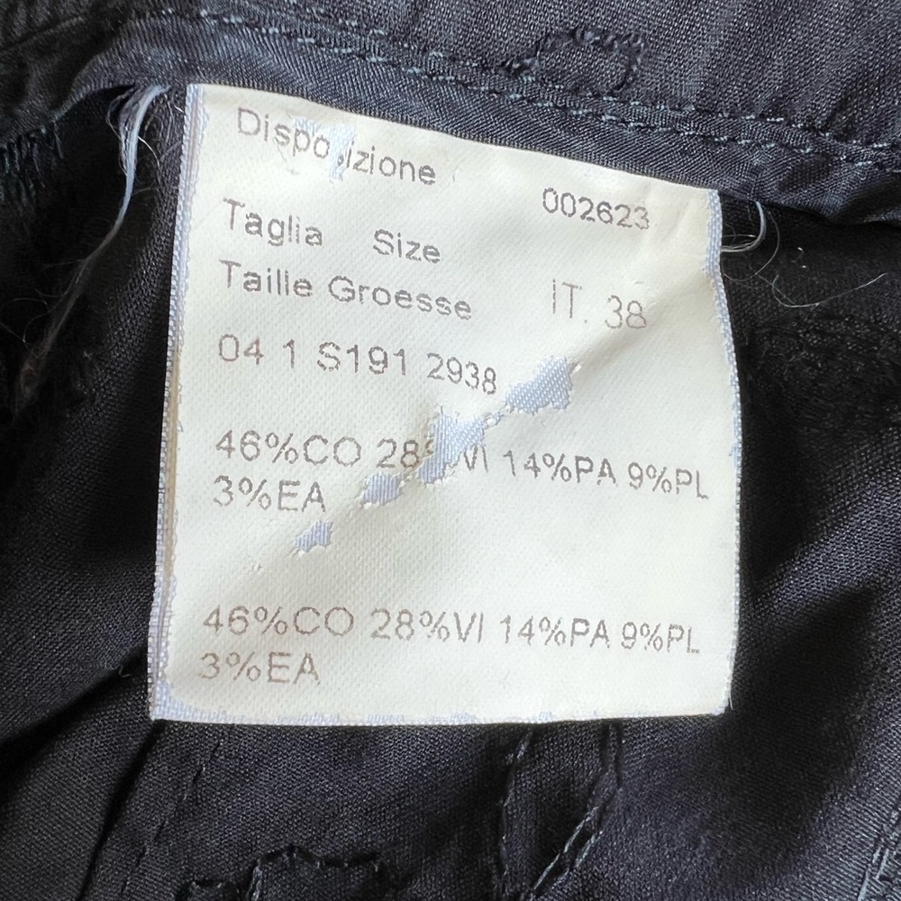 Piazza Sempione Small Black Embroidered Pencil Skirt Back Zip Riffle Chic - Picture 7 of 8